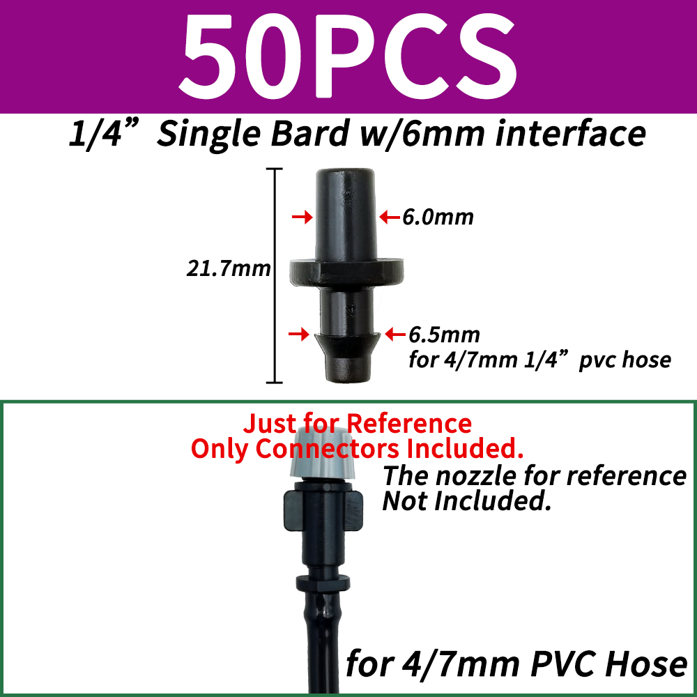Oasis 3/5 4/7mm Hose Garden Irrigation Connectors Barbed Single Double Tee Elbow Drip Arrow Cross Coupling Watering Fitting: plum