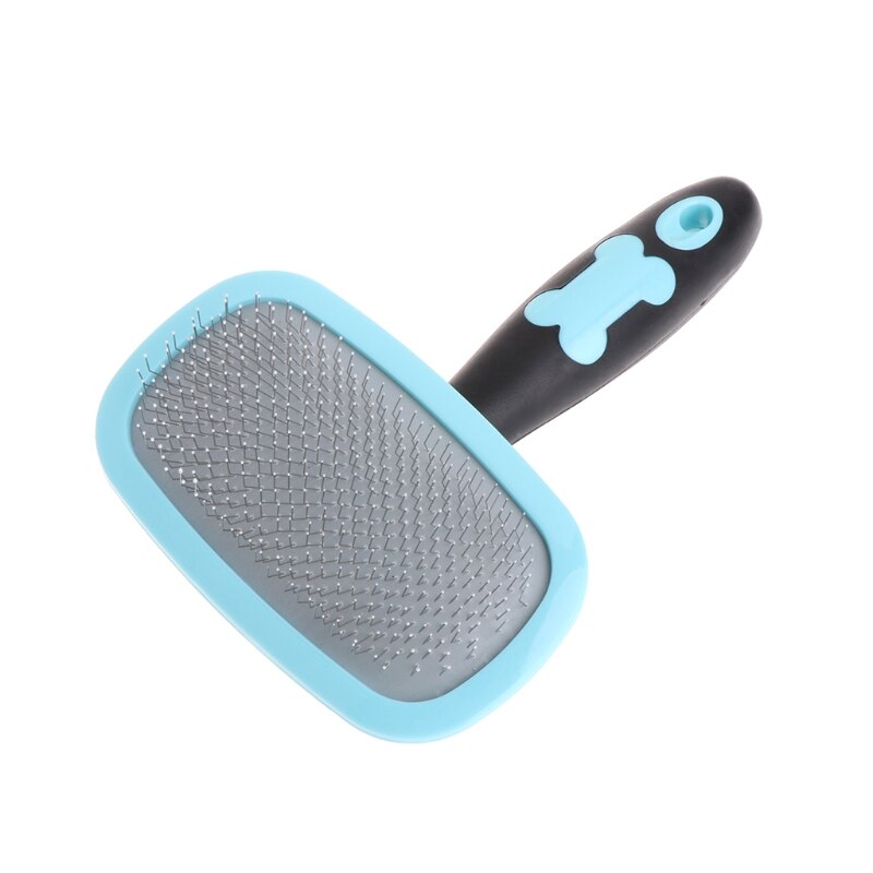 1 Pc 360 Graden Draaibare Handvat Vergieten Haar Borstel Pin Bont Grooming Trimmer Kam Tool Voor Pet Hond Kat: Blue Large