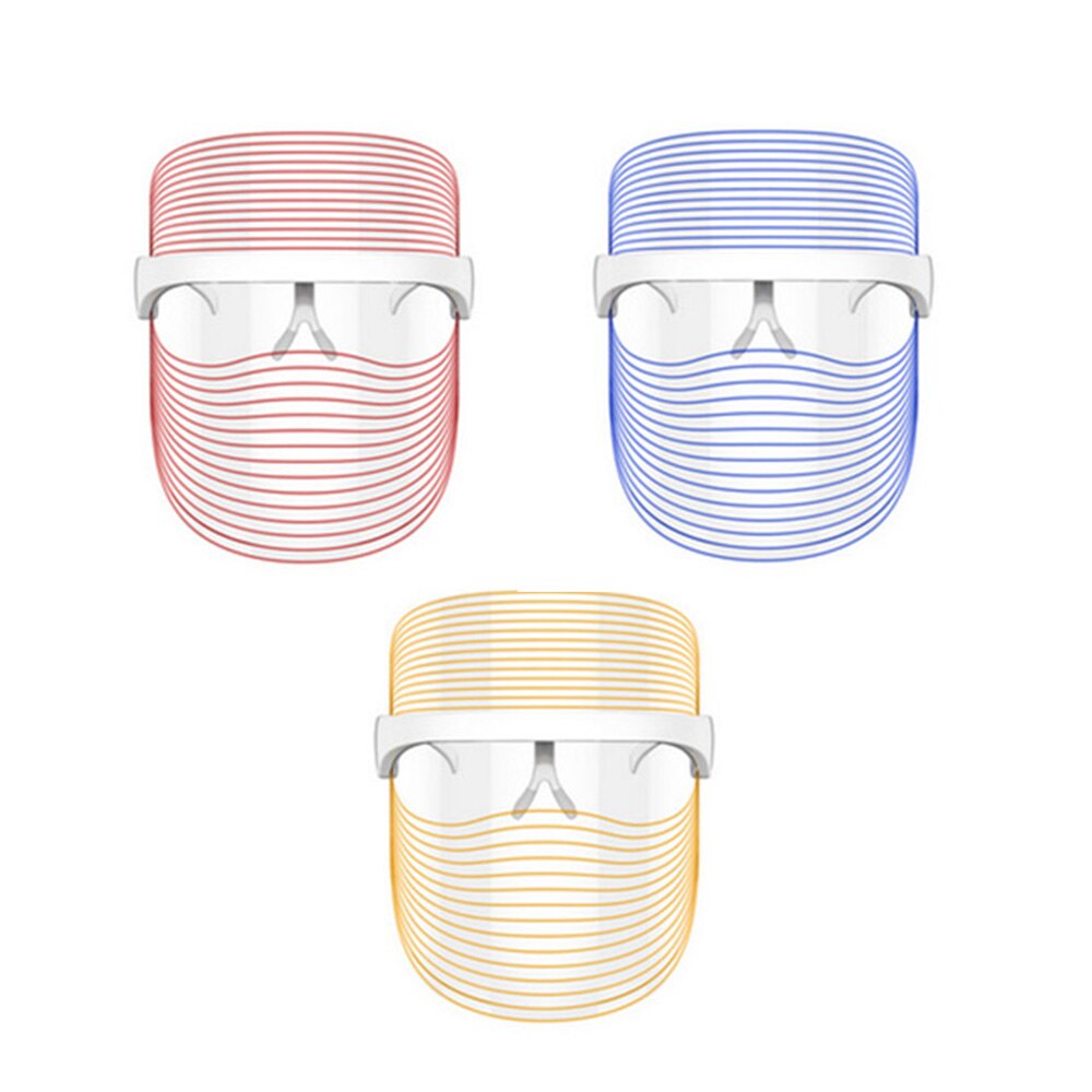 Wakeforyou 7 Kleuren Masker Led Masker Schoonheid Instrument Foton Huidverjonging Masker Led Spectrometer Kleur Schoonheid Masker Instrument: FY-013-3colors