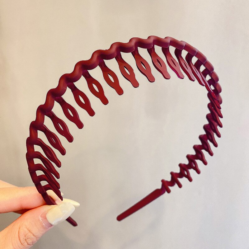 Diademas mate simples con ondas coloridas para mujer, aros para el cabello gruesos, diadema dulce, accesorios para el cabello a la: Plata