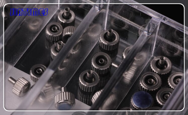 de 100 Uds. De coronas para reloj de acero inoxidable, tamaños diferentes de 3,0 a 8,0mm para reparación de relojes