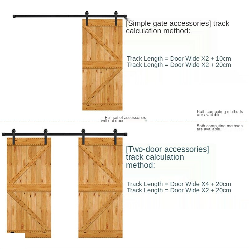 1.5M/1.83M/2M Sliding Barn Door Hardware Roller Track Rail Kit Set for Closet Cabinet Sliding Door Fittings Door System