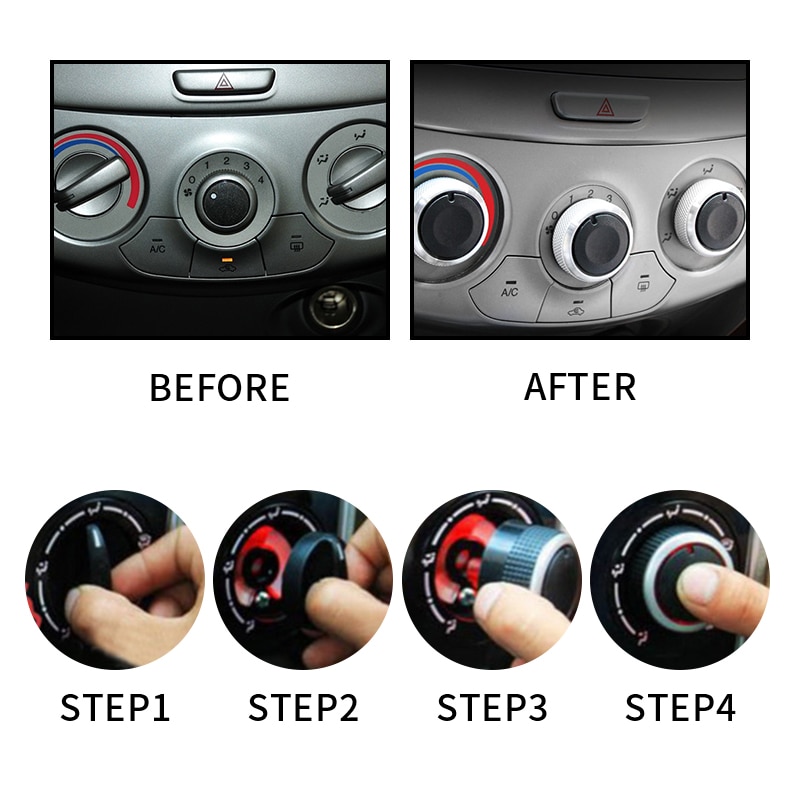 Steunstang Auto AC-knop Reparatiesticker Airconditioning