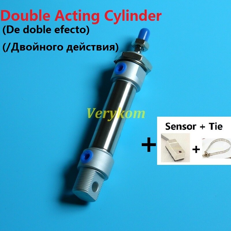 Pneumatic Stainless Steel Air Mini Cylinder Piston Bore 20MM Stroke 50MM Double Acting Magnet Buffer MA 20-50 20X50 -S Airtac: With Sensor Swithch