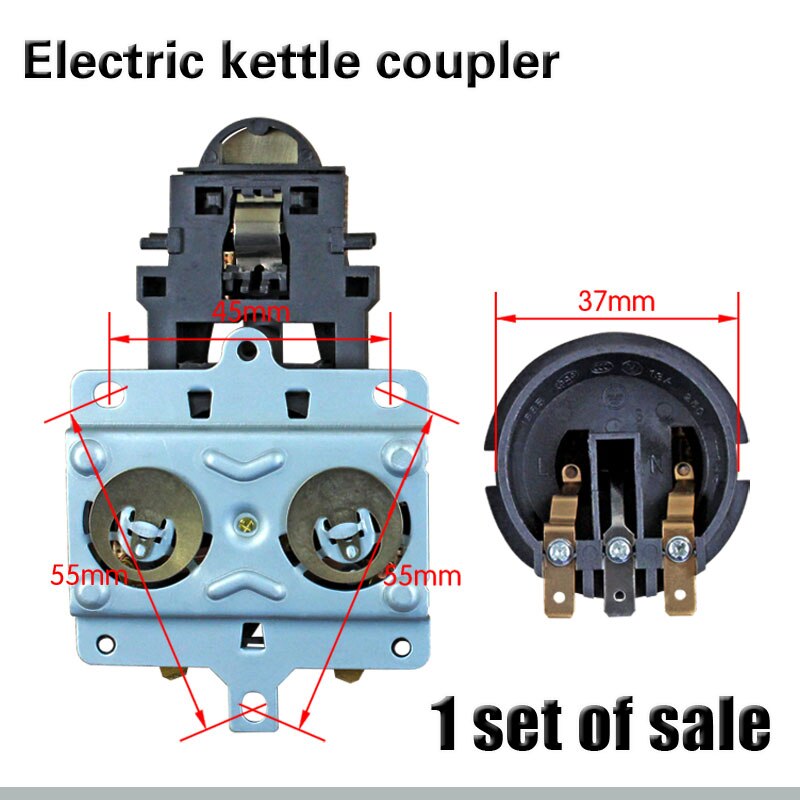 Thermos kettle coffee pot temperature control switch coupler connector electric kettle base is connected to plug socket