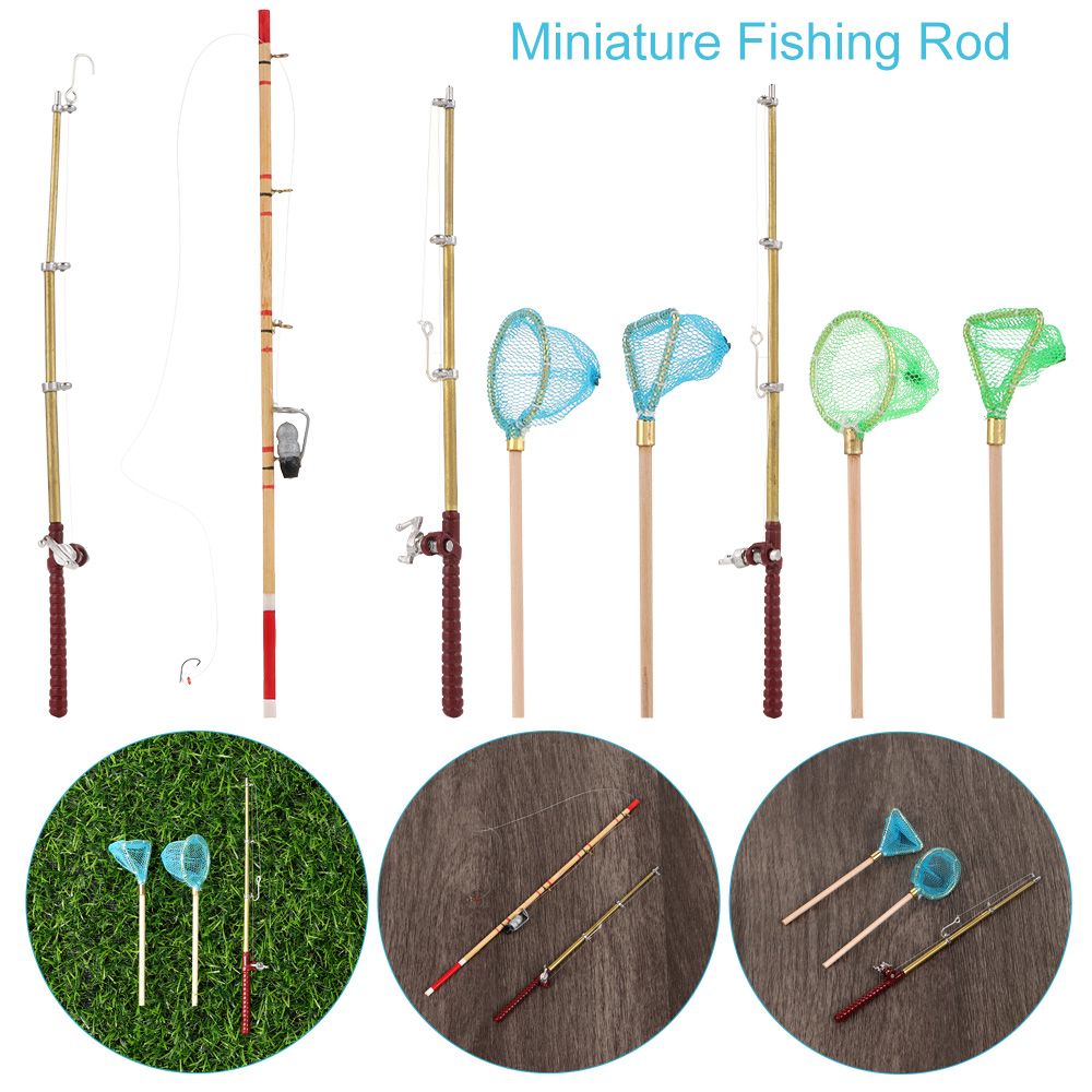 Filet de Trammel Miniature de Pêche, Accessoire de Scène, Modèle de Courses de Micro Paysage, Décoration de Maison, Poteau à Poisson, Beurre,
