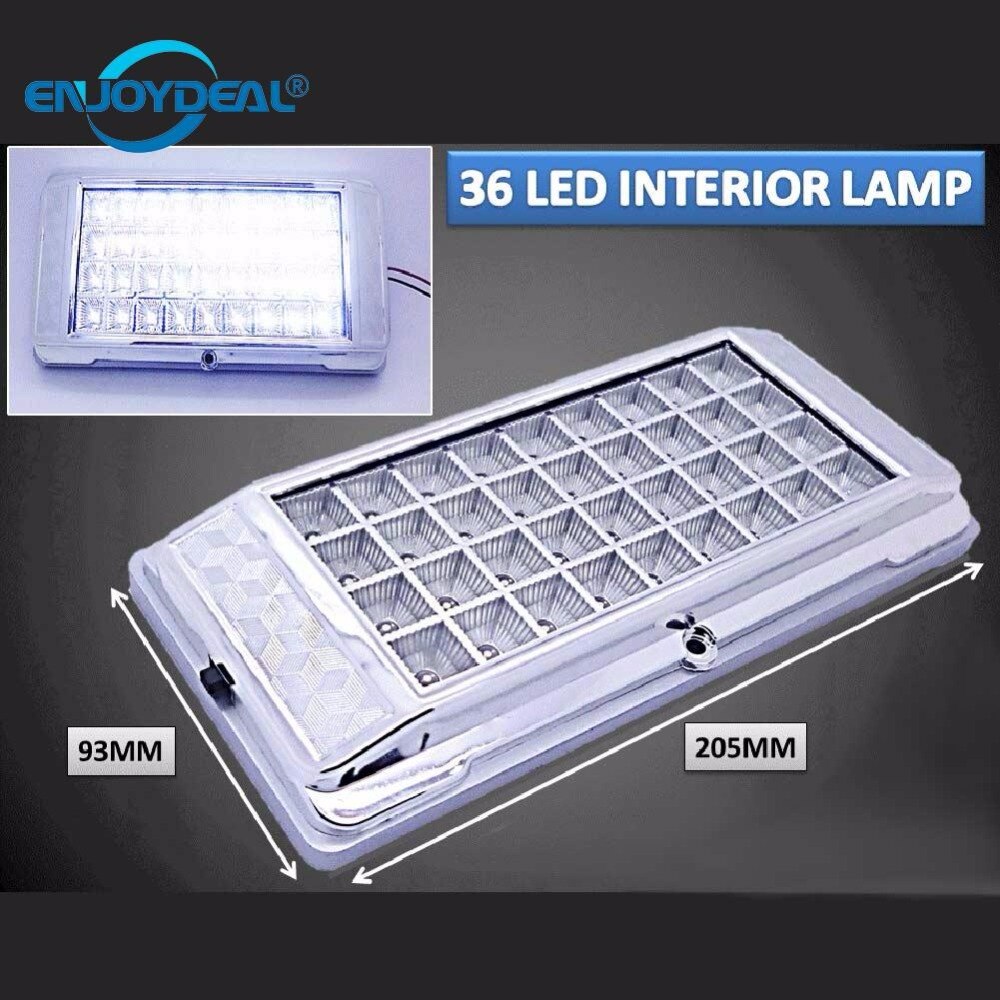 12V C ar Truck Interior Lamp Light Ceiling Dome Roof Lamp 36 LED Rectangle Bright Reading Lights White Universal C ar Styling