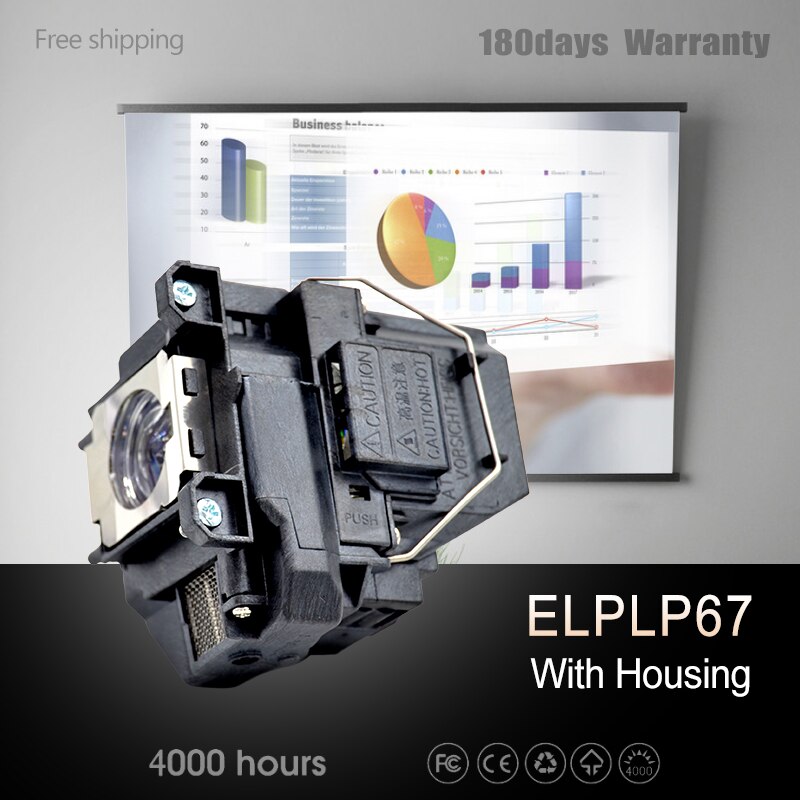 Lampe De projecteur Avec Boîtier Modul pour ELPLP67 pour Epson EB-X11 EB-C30XE VS210 Powrelite X12 HC710