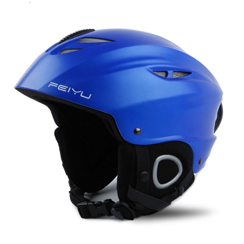 Outdoor veiligheidsskihelm voor volwassenen, integraal gevormde skihelm voor snowboard, skateboard, sneeuwskihelm voor motorfietsen: Donkerblauw / Ik (58-61cm)