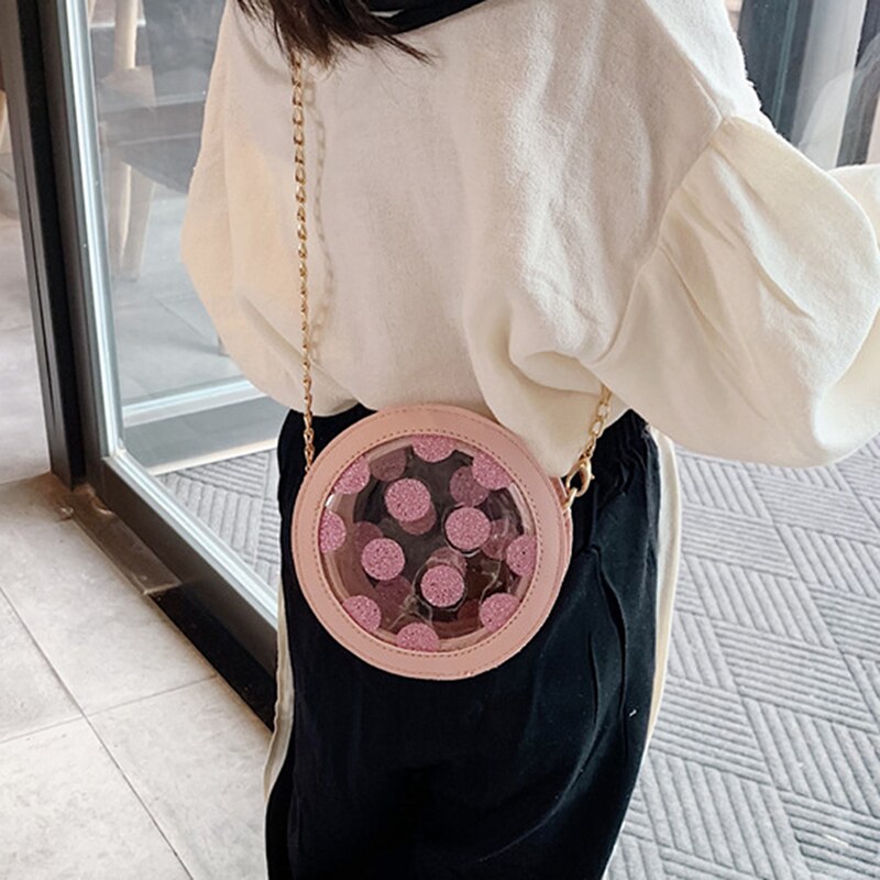 Pvc Dots Crossbody Tas Voor Vrouwen Mode Circulaire Meisjes Schoudertassen Leuke Kettingen Telefoon Pouch