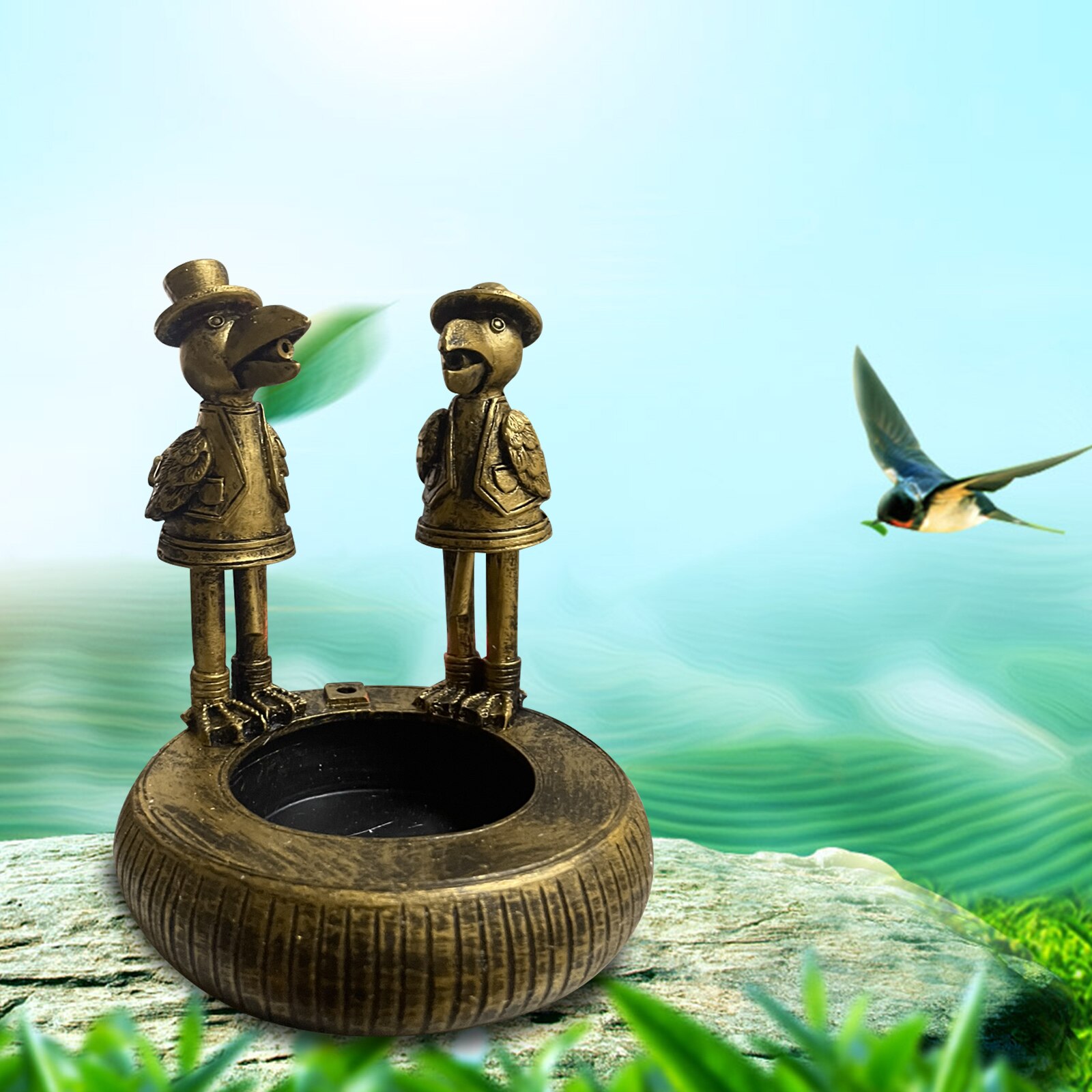 Garden Statue Water Fountains Yard Art Decor Resin Water Sculptures Ornaments for Patio Courtyard Decoration