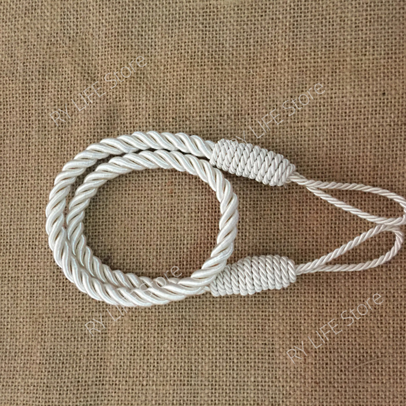 Attaches pour rideaux, support de sangle noué, accessoires décoratifs, document solide, 2 pièces/lot: WHITE