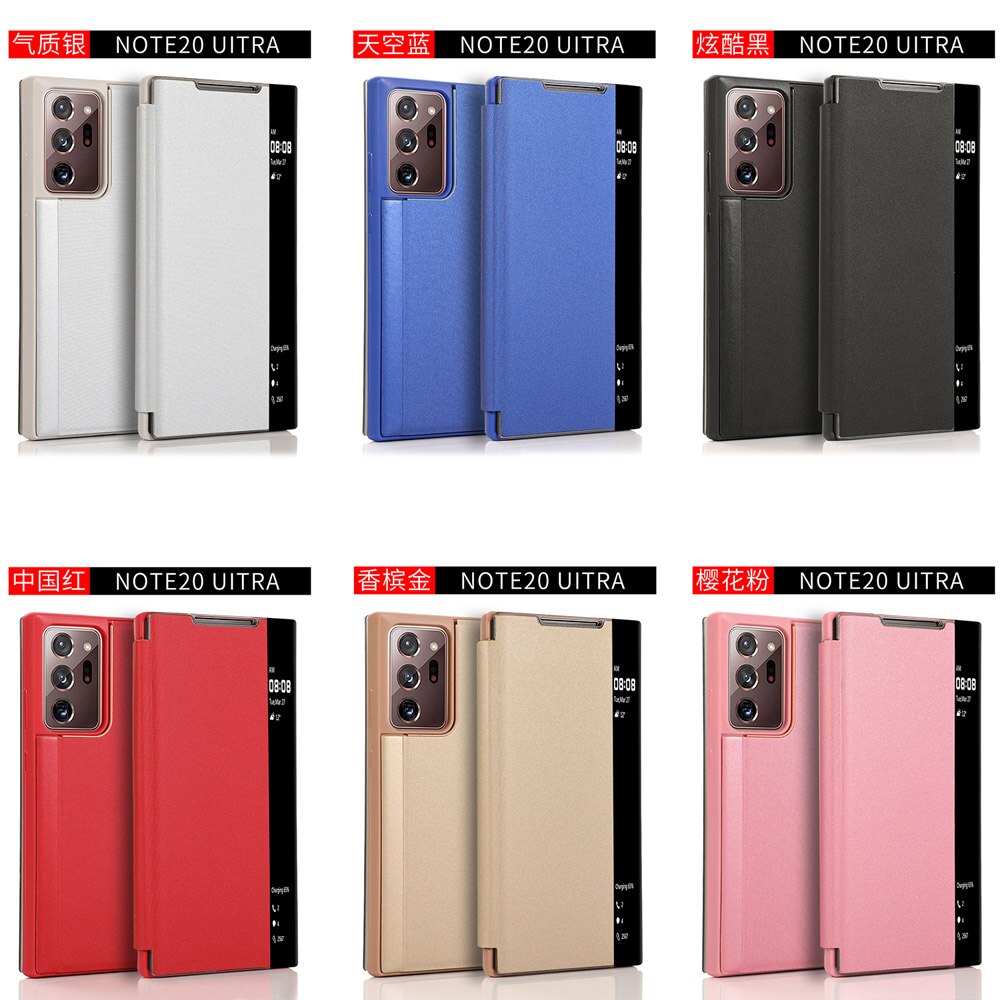 Smart View Flip Cover Fundas Samsung Galaxy Note 20 Ultra 5G Case Lederen Tpu Shockproof Case Voor Samsung Note 20 Ultra Cover
