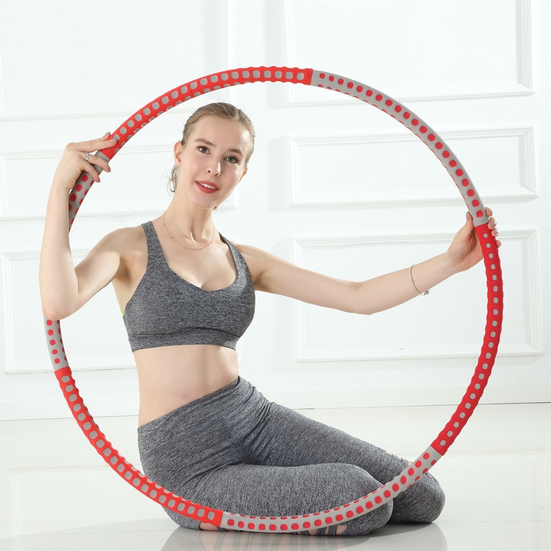 Detachable 6 Sections Foam Stainless Steel Sport Hoop Home Exercise Fitness Thin Waist Fitness Circle Crossfit Equipment