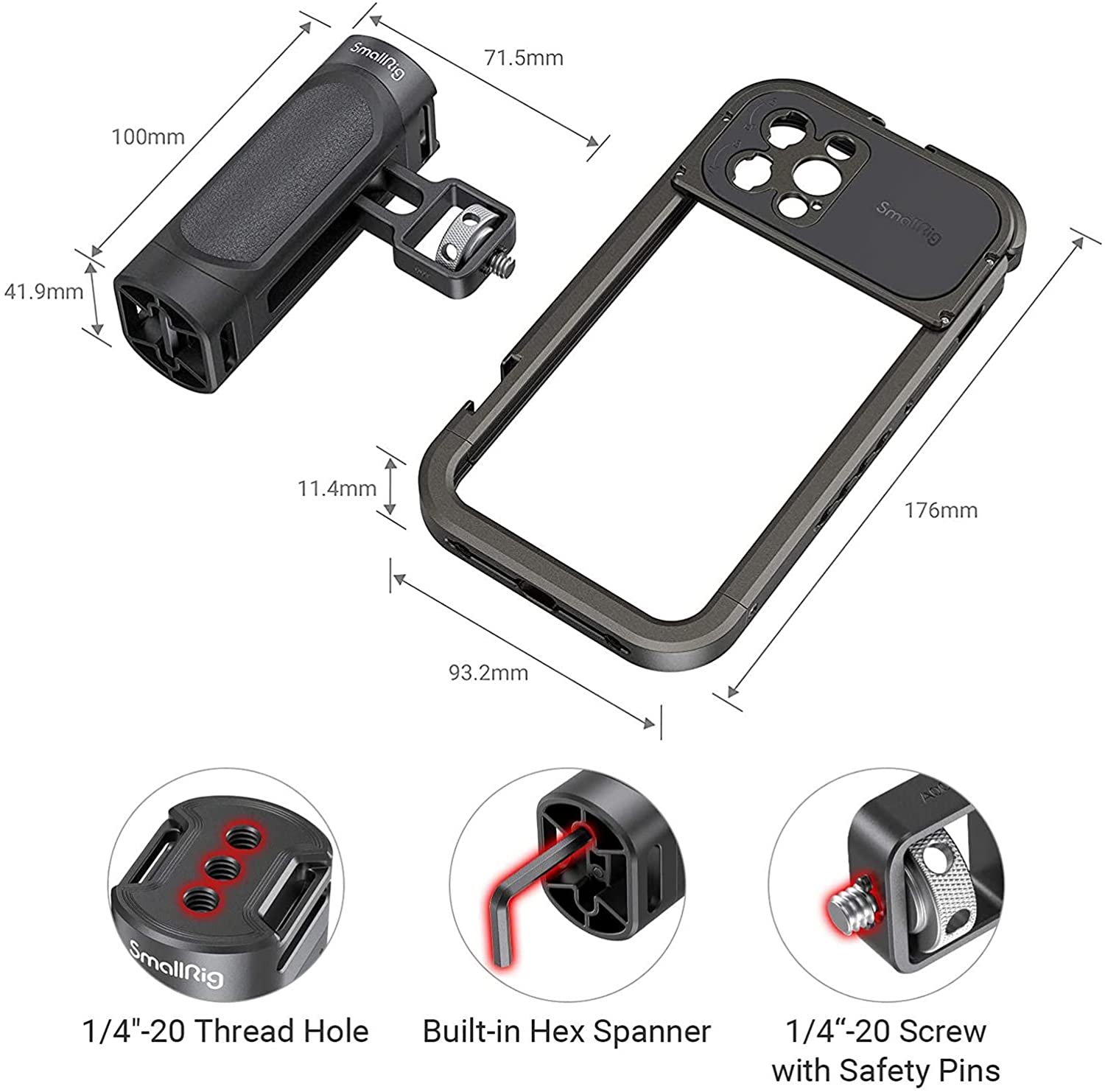 Smallrig Smart Telefoon Handheld Video Rig Kit Voor Iphone 12 Pro /Max Met Koud Shoe Mount Voor Film Maken en Vlog 3175/3176