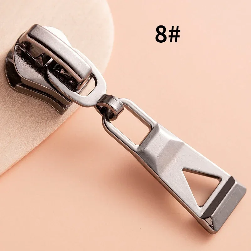 5 pezzi 3 # /5 # /8 # Cursori per cerniere in metallo per cerniere in resina/metallo/nylon Cursori per cerniere di ricambio per abbigliamento Forniture per cucito fai da te: Opaco