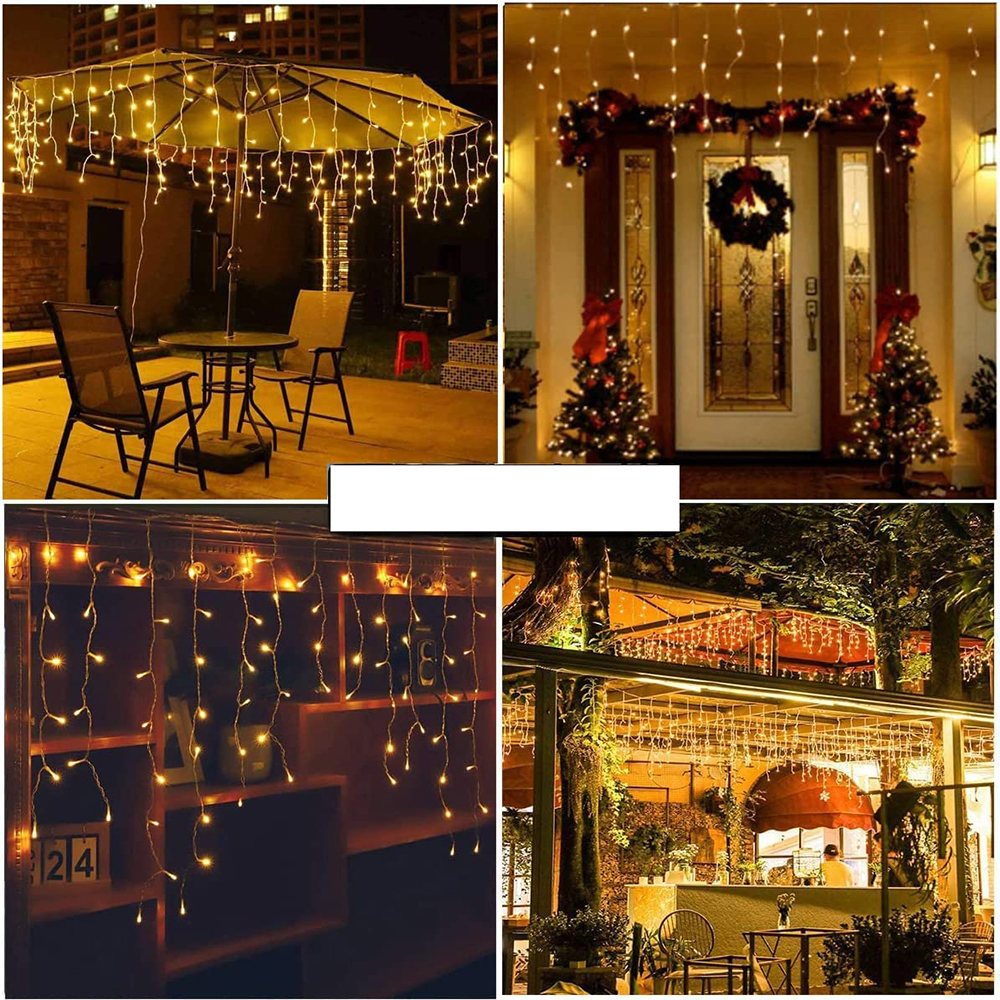 LED Eiszapfen Lichterketten 4M/6M/12M Vorhang Lichterkette Girlande Ich bin Freien Für Geburtstag hochzeit Party Garten Terrasse Dekoration