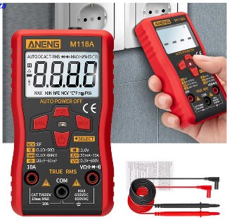 Digitale multimeter ac/spannings-/stroommeter ncv-tester meter capaciteitsmeter smart auto range: Default Title