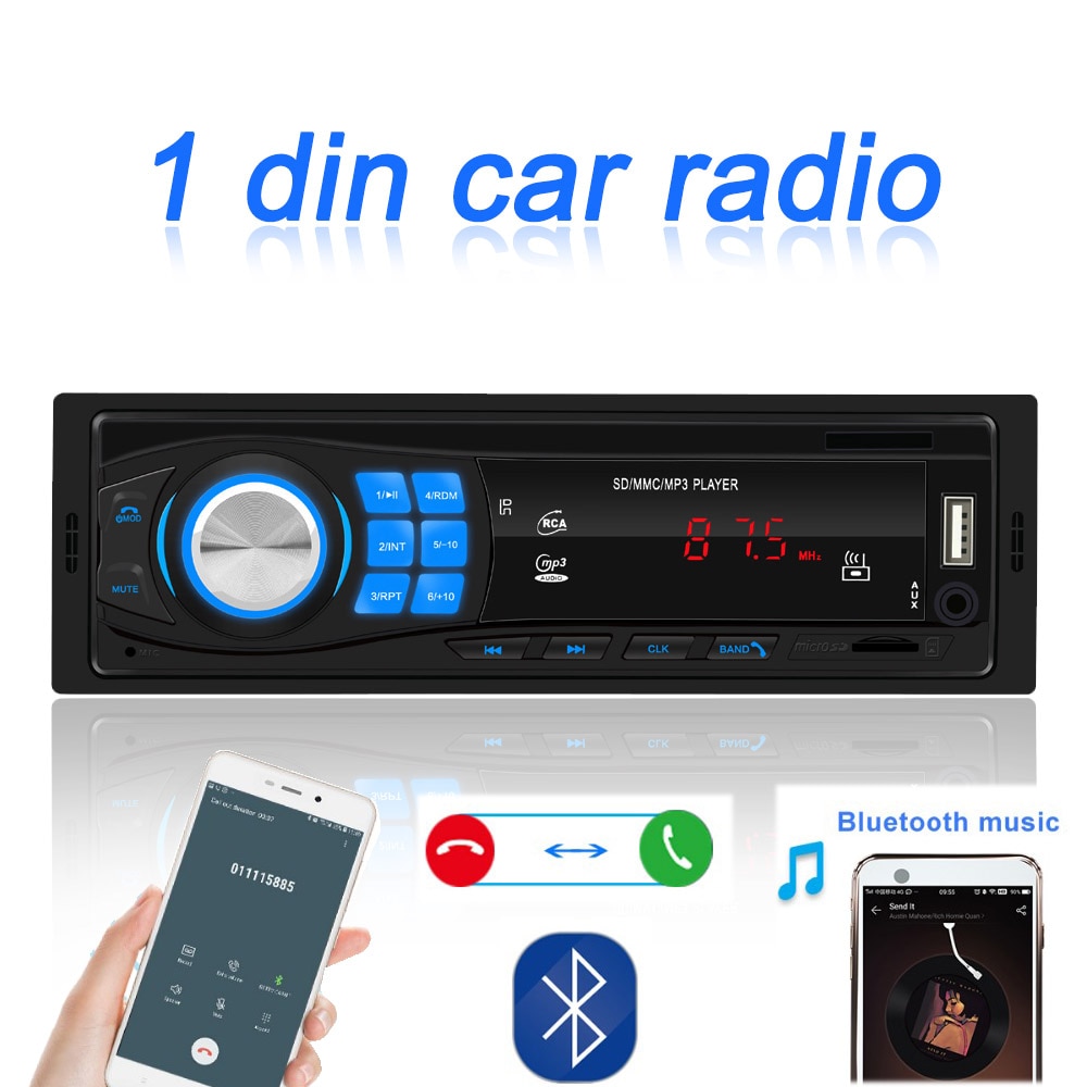 Autoradio Auto Stereo 1 Din Auto Radio 12 V Bluetooth V2.0 Fm Aux Ingang Ontvanger Auto Audio Tf Sd Usb MP3 Mmc Wma Speler Multimedia