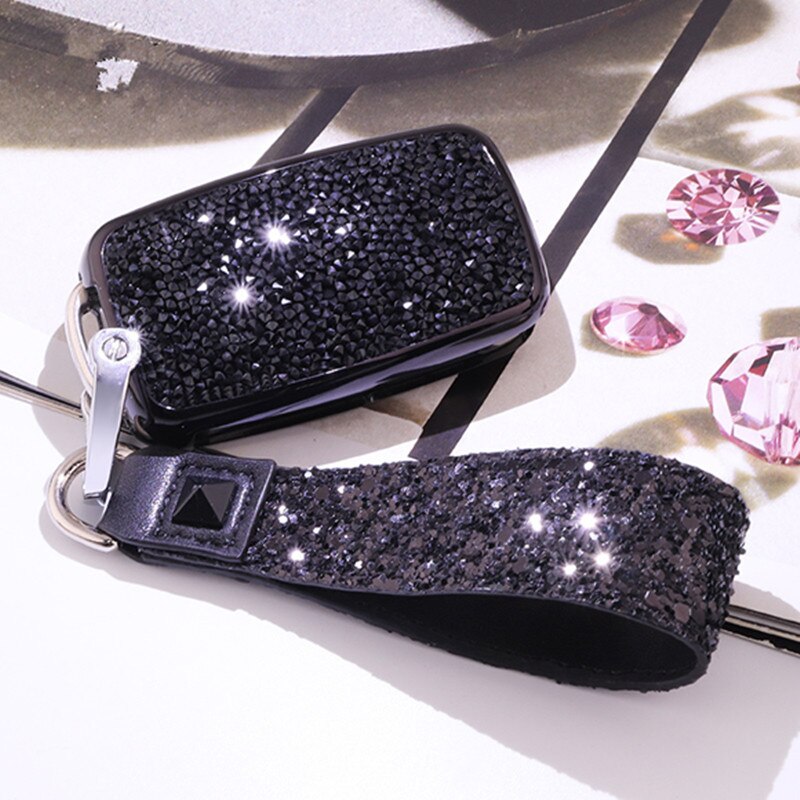 Luksuriøs krystall diamant bil nøkkelveske til vw golf bora jetta polo golf passat skoda octavia  a5 fabia seat ibiza leon car: A-svart-nøkkelring