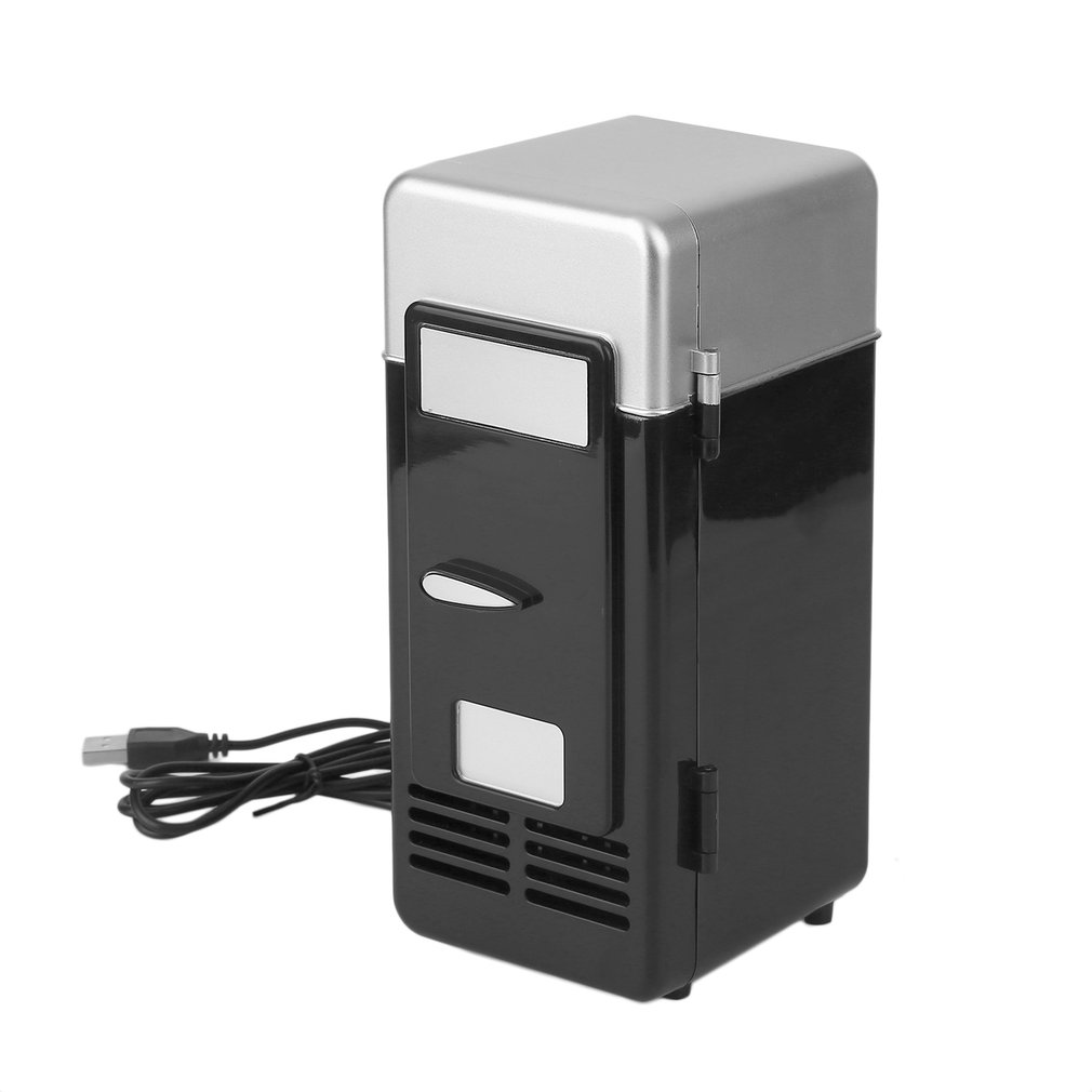 Svart abs 5v 10w usb 19.4*9*9cm bil mini kylskåp bil bärbar dryck svalare båt resa kosmetiska kylskåp