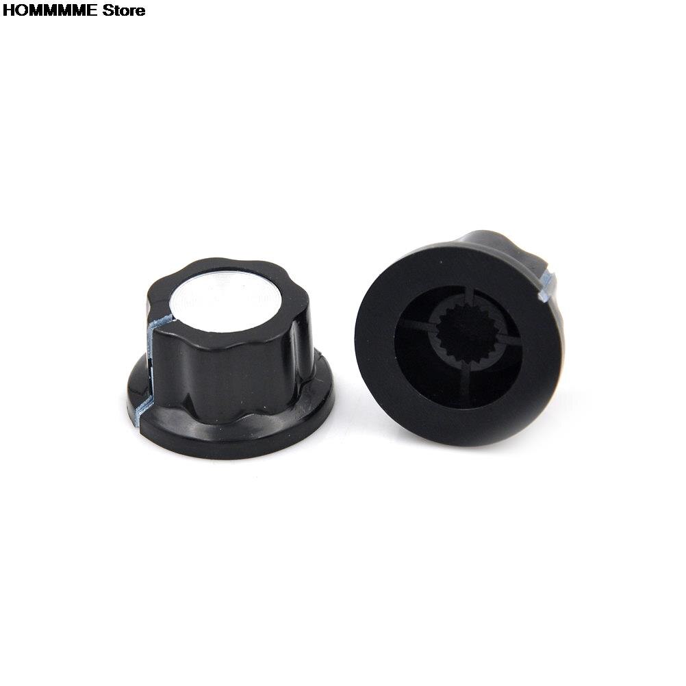 Bouton de potentiomètre à capuchon rotatif, 10 pièces/paquet, MF-A01 A01, potentiomètre en bakélite, matériau plastique métal noir