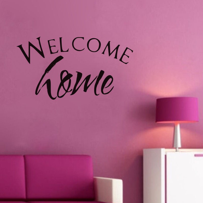 Welcome Home Quotes Wall Stickers Room Decoration Bedroom Living Room Home Decor Removable PVC Art Sticker Mural
