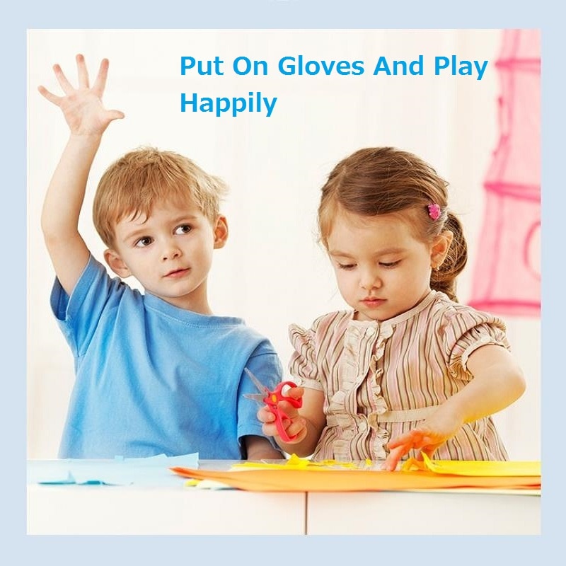 Blue Disposable Gloves for children kids Rubber Nitrile gloves Cleaning Drawing Rubber gloves 60/40/20pcs