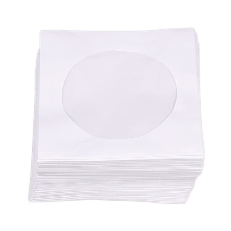 Lote de 95 unidades de Mini bolsa protectora para CD, bolsa de papel blanca organizadora, Mini bolsa protectora para discos de CD y DVD, funda protectora para sobres con solapa