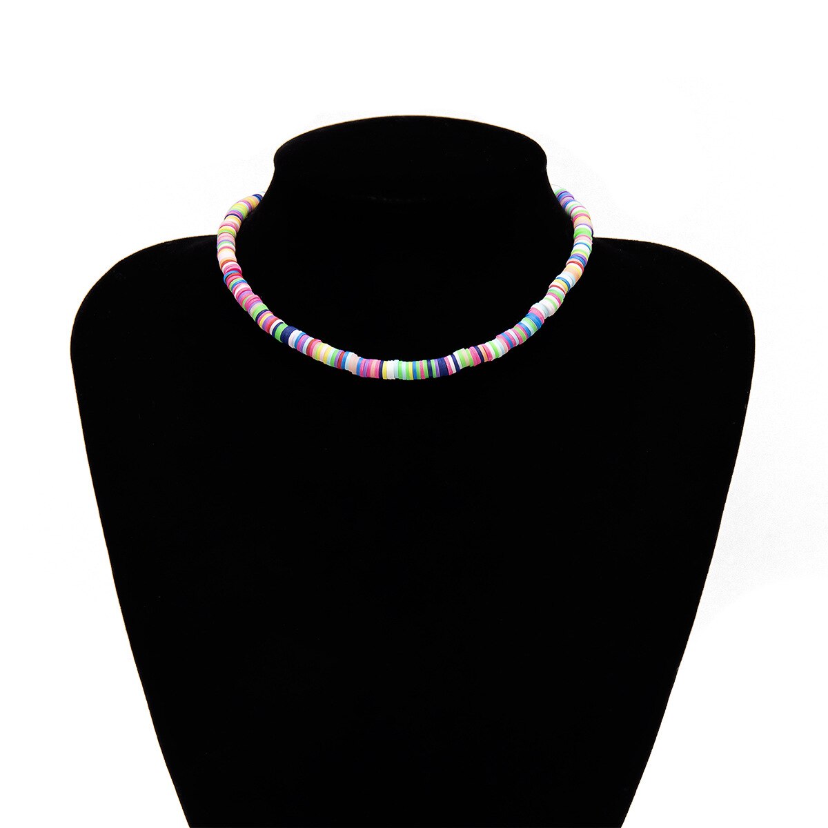 Zachte Aardewerk Choker Ketting Voor Vrouwen Kleurrijke Kralen Kraag Polymeer Klei Ketting Boho Surfer Chocker Sieraden