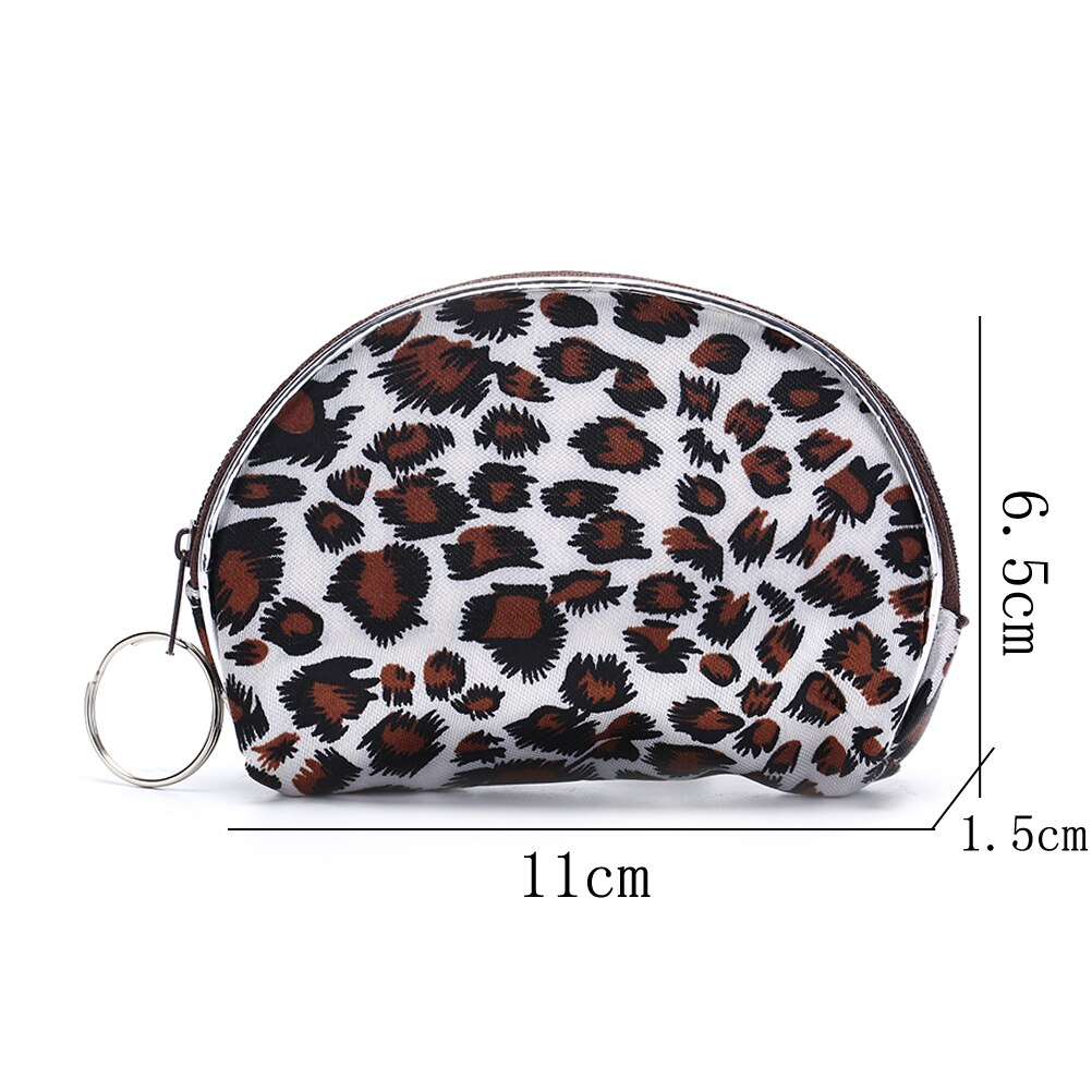 2 pçs mulheres moeda bolsas senhora retro vintage leopardo zíper pequena carteira mudança bolsa titular do cartão de embreagem bolsa aleatória