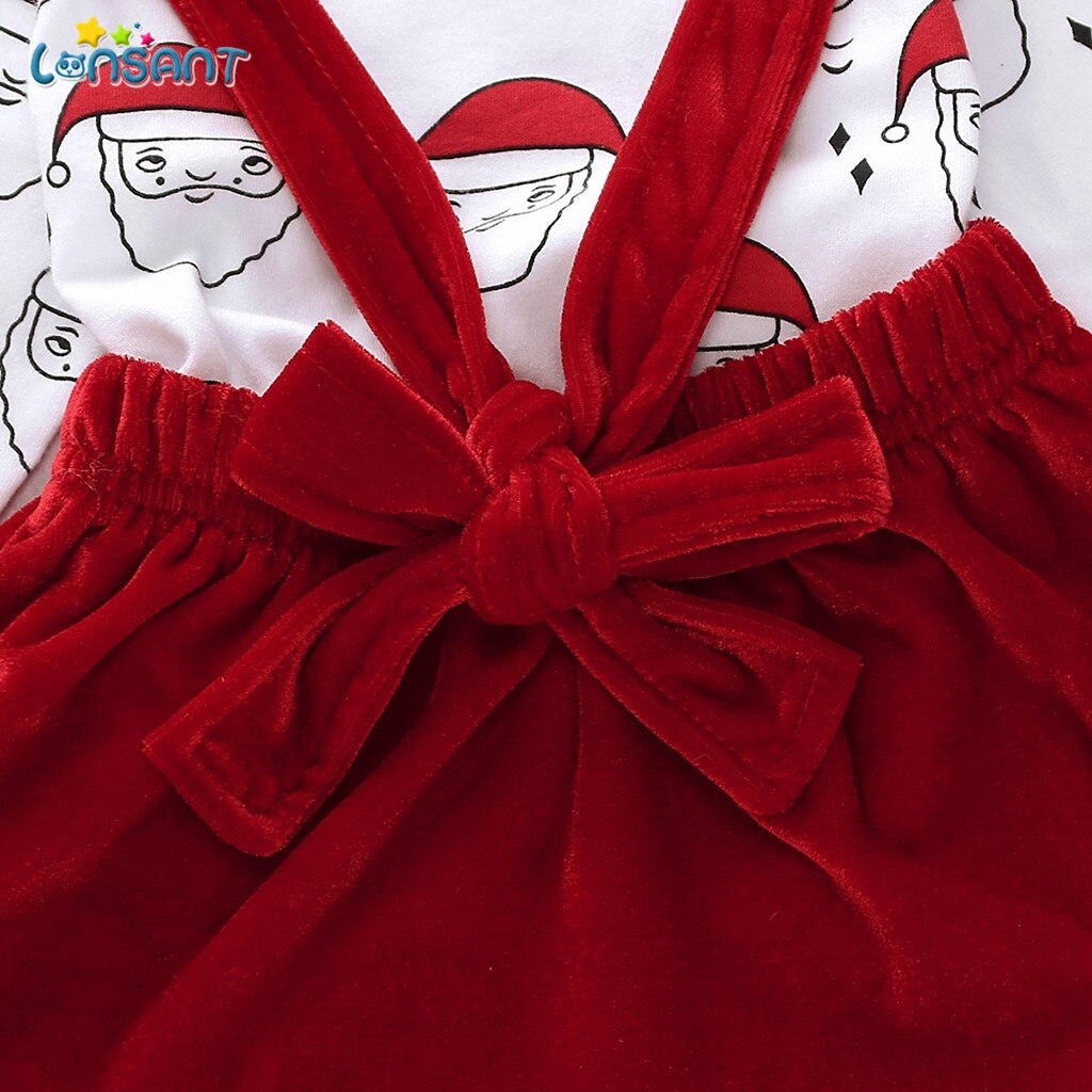 Lonsant Peuter Kid Meisjes Kerst Kleding Set Lange Mouwen Tops + Rokken O Hals Gedrukt Herfst Lente Kid Kostuums N30