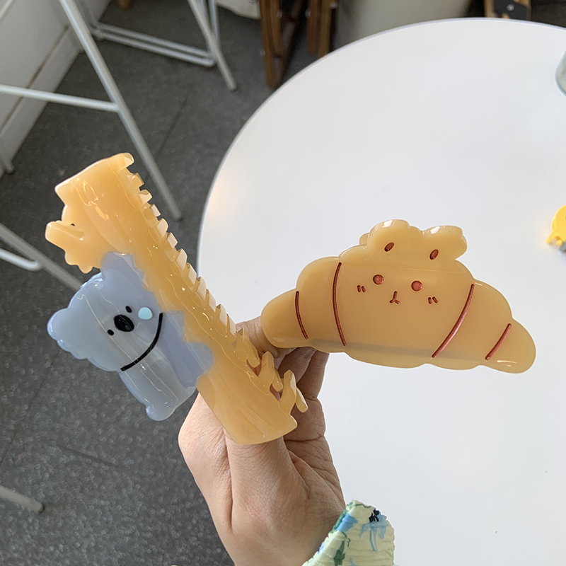 Pinza para el pelo de croissant para mujer y niña, pinza para el pelo Kawaii divertida, creativa y versátil, accesorios para el cabello para uso diario,