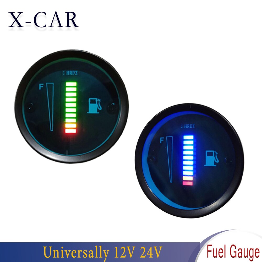 X-bil bil brændstofmåler 52mm *28mm 12v 24v brændstofniveau måler brændstofniveau sensor motorcykel bil