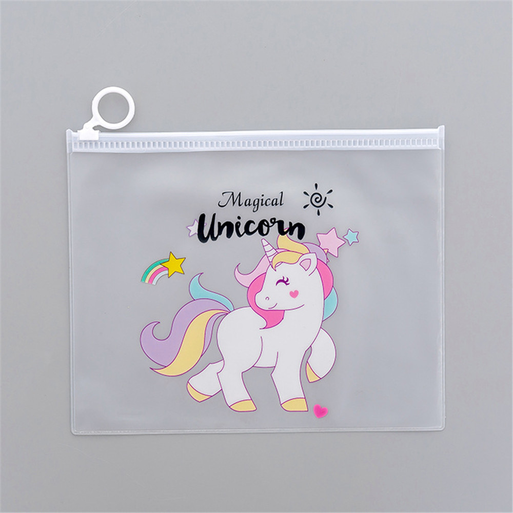 Korean Transparent Lovely Girl's Heart Document Bag File Folder Unicorn Receiving Bag Office Stationery B004: 03