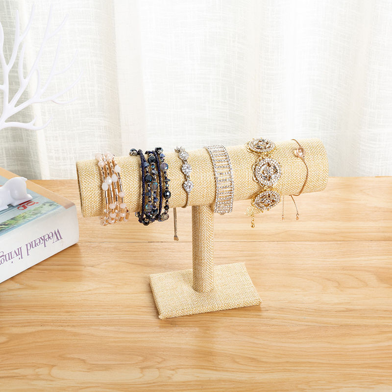 Velvet bracelet display rack, jewelry rack, bracelet, watch storage rack, jewelry display rack, display props: Yellow