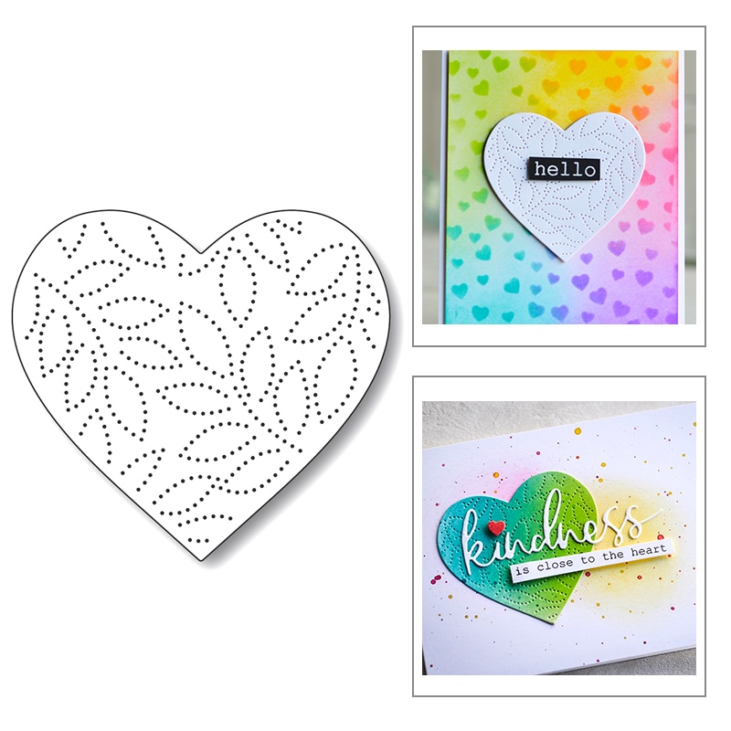 Valentine hjerte ramme bakgrunn preging preging metall kutte dies for scrapbooking gratulasjonskort gjør ingen stempler