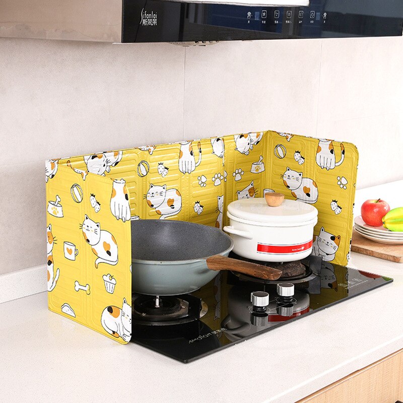 Écran anti-éclaboussures d'huile, Gadgets de cuisine, plaque en Aluminium, cuisinière à gaz, déflecteur anti-éclaboussures, Protection de la cuisine domestique, outil de cuisine Plat