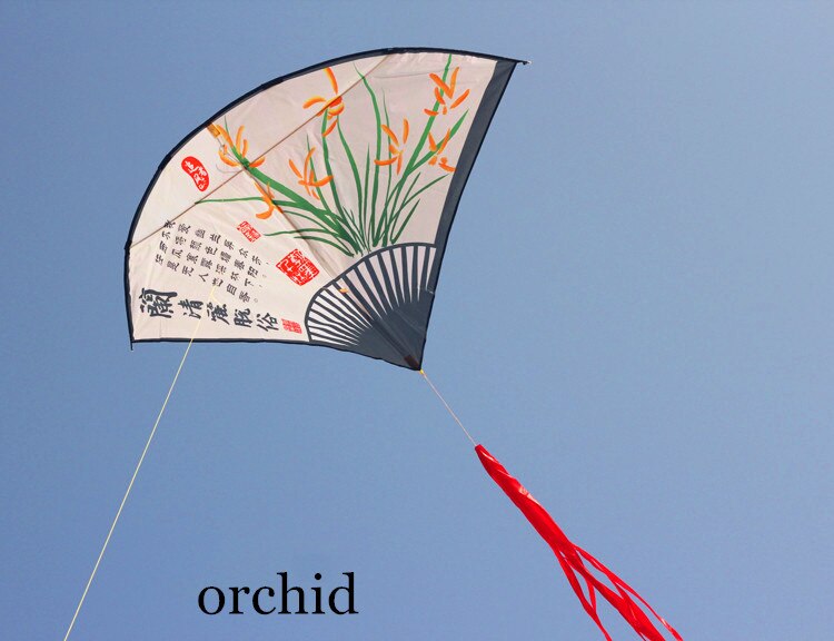 Nueva cometa de ventilador plegable china de gran para deportes divertidos al aire libre con mango y línea de buen vuelo fácil de volar
