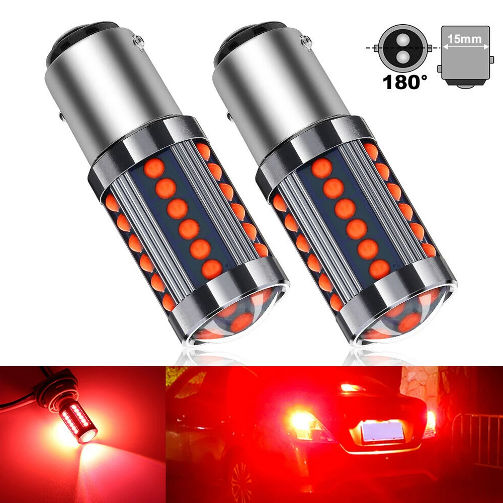 2x1157 BAY15D 36 COB luz trasera LED roja luz de freno de señal de coche bombilla de estacionamiento ajuste de coche accesorios de piezas exteriores universales: Default Title