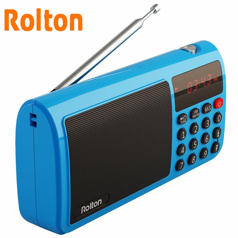 Rolton T50 TF Card Speaker Portable World Band Radio FM/AM/SW Mp3 Speaker WAV Music Player And Flashlight for PC iPod Column