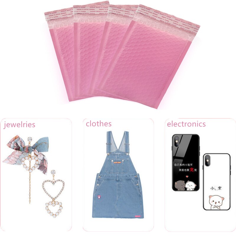 10 sztuk/zestaw bańka torebka kopertówka różowy Poly poczta samo uszczelnienie torebki wysyłkowe koperty bąbelkowe pokryte poczta wysyłka koperty paczka