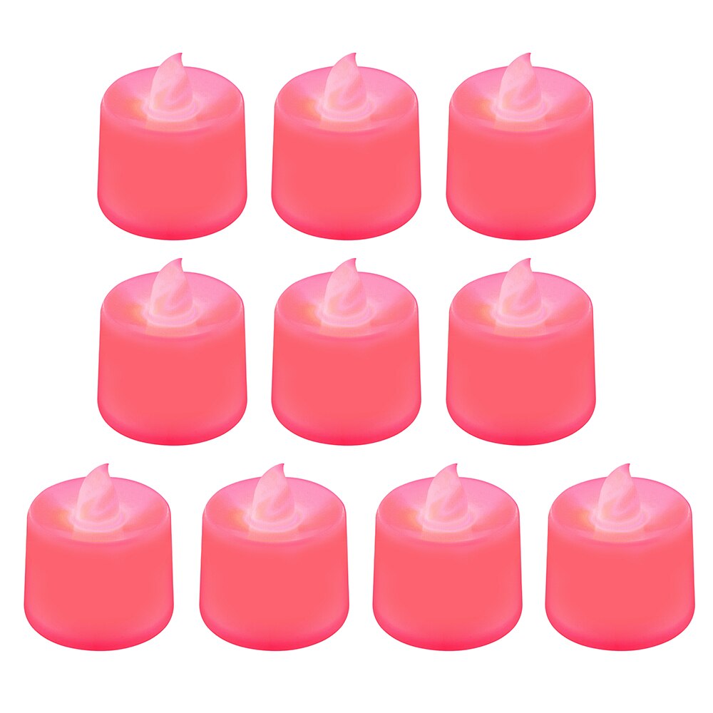 Bougie LED multicolore créative 1 pièce, Simulation de lampe couleur flamme bougie chauffe-plat maison mariage fête d&#39;anniversaire décoration de noël gargarisme: Rouge