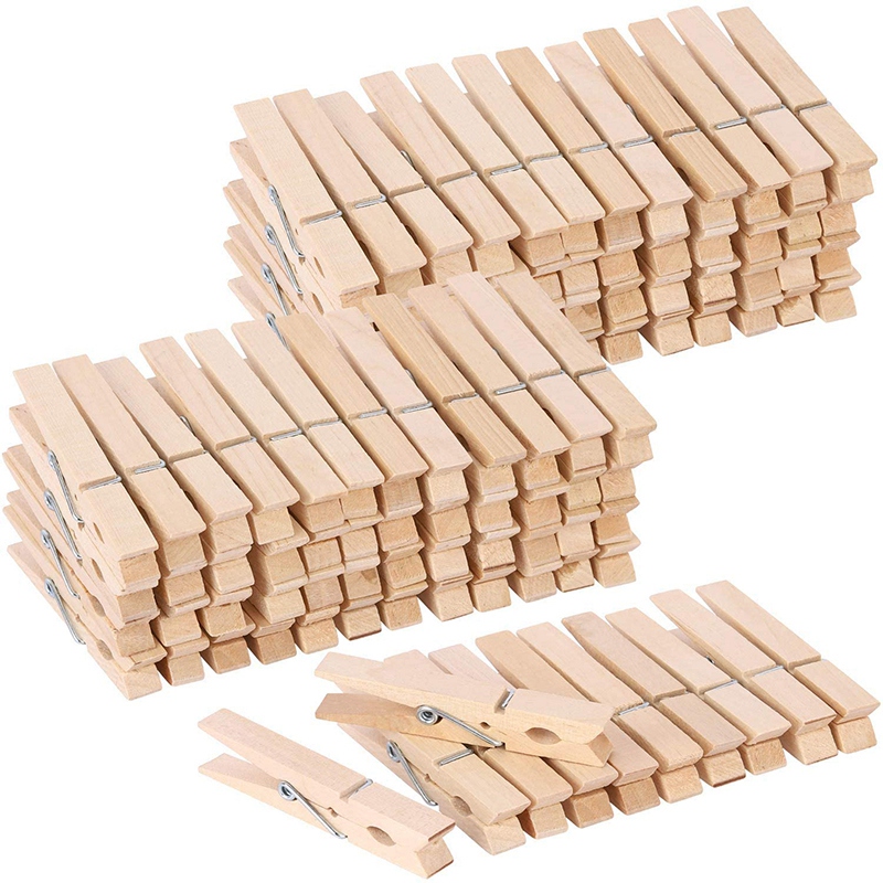 100Pcs Grote Houten Wasknijpers Bulk Zware Wasknijpers Voor Wasserij Opknoping Kleding Ambachten Foto &#39;S 9Cm: Default Title