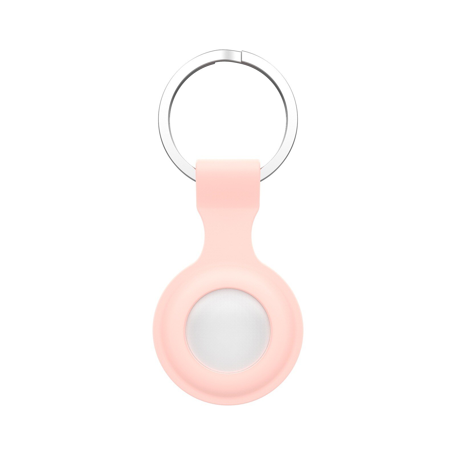 Voor Apple Airtags Vloeibare Siliconen Beschermhoes Voor Apple Locator Tracker Anti-Verloren Apparaat Sleutelhanger Beschermhoes: Roze