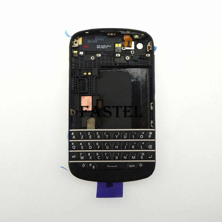 Voor blackberry  q10 originele volledige complete mobiele telefoonbehuizing + frame cover case + russisch frans engels toetsenbord met flex: Zwart frankrijk