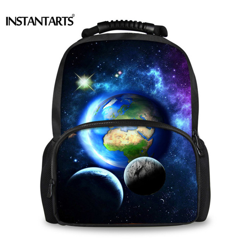 INSTANTARTS univers espace galaxie feutre sac à dos pour hommes 3D solide motif mâle sac d'école adolescent garçons voyage ordinateur portable sacs à dos: CC3191A