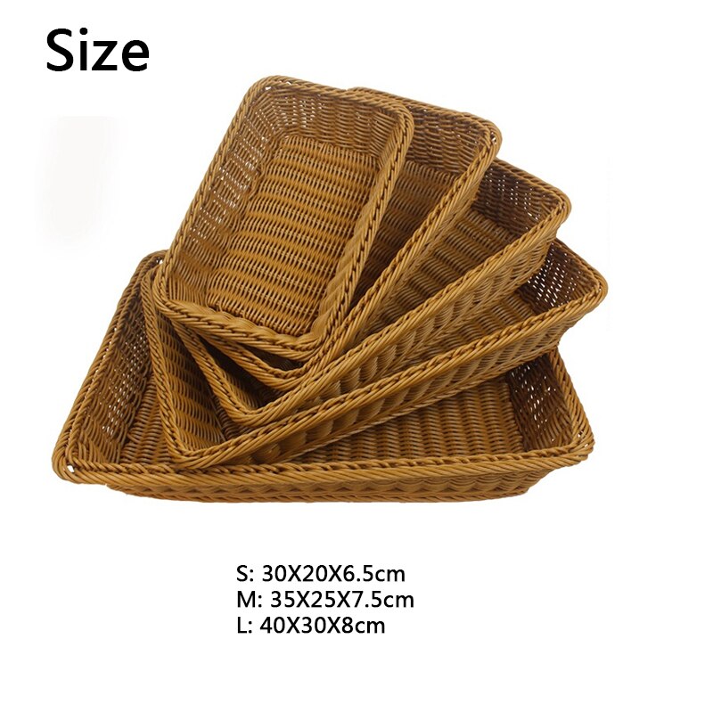 Bread Basket Rectangle Baking Cake Pans Proving Rattan Bread Basket Fermentation With cloth bag