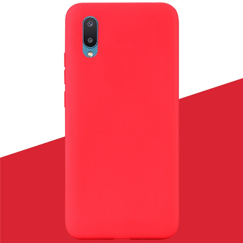 Funda trasera de silicona suave para Samsung Galaxy A02 Galaxy A02 Galaxy A02 A 02 A022F, carcasa de teléfono,: 3 Red