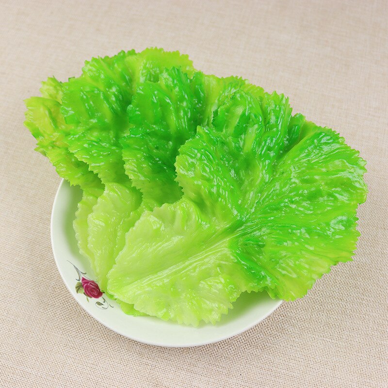 Konstgjord kålblad plast grönsak grön sallad plast blad pvc sallad dekoration